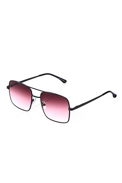 TomyHelf Red Matte Glass Black Metal Frame Unisex Sunglasses