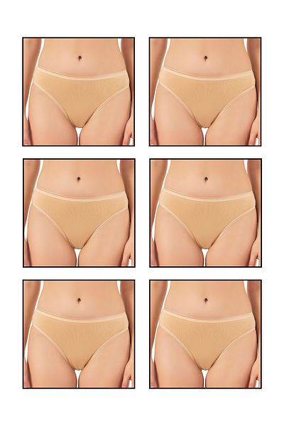 ÖZKAN underwear Özkan 6120 6 Pack Γυναικεία Βαμβακερά Lycra Μονό Ζέρσεϊ Εύκαμπτα άνετα εσώρουχα