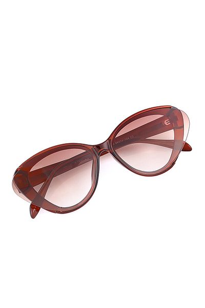 TomyHelf Brown Gradient Glass Brown Geometric Bone Frame Women Sunglasses