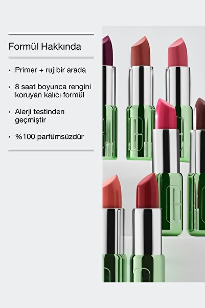 Clinique Pop Longwear™ Gün Boyu Kalıcı Ruj - Renk: Petal Pop 3.9g | Mat Bitiş