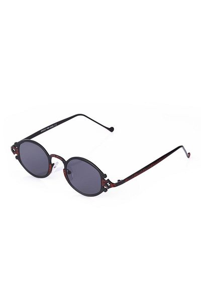 TomyHelf Black Matte Glass Matte Black Oval Metal Frame Unisex Sunglasses
