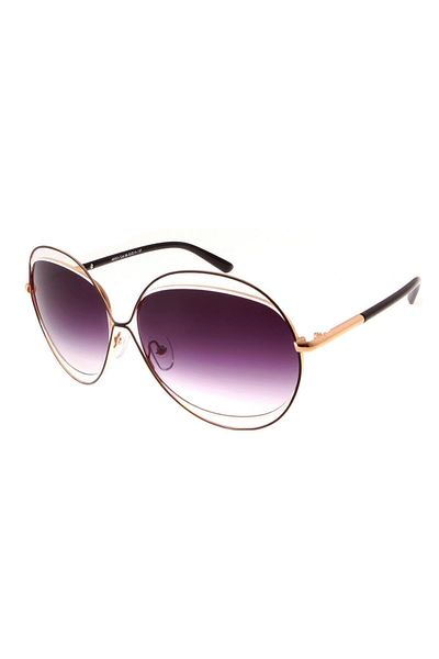 TomyHelf Round Design - Gold Frame Black Glass Women's Sunglasses
