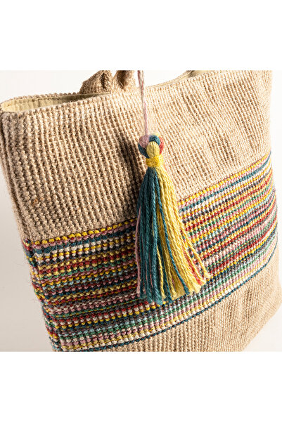 Zsa Zsa Zsu Kolkata Jüt Çanta 33x31x11 Cm Bej