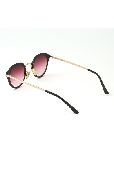TomyHelf Oval Tasarım Gold Siyah Çerçeve Bordo Cam Kadın Güneş Gözlüğü