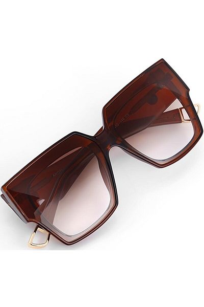 TomyHelf Ae2014c3b4501 Light Brown Color Gradient Rectangular Women's Sunglasses