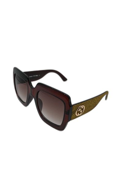 TomyHelf Brown Glass Square Frame Women Sunglasses Ae1795c18b3314x3