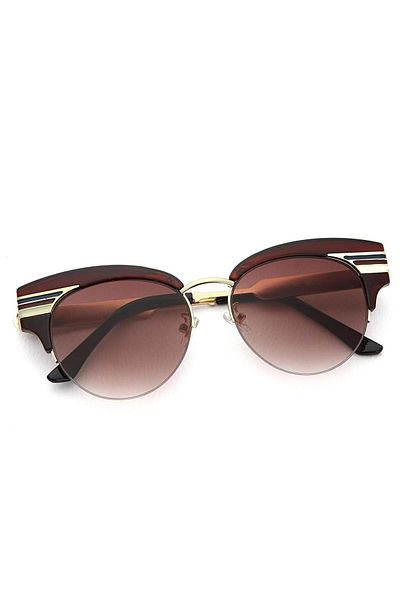 TomyHelf Brown Frame - Embroidered Women's Sunglasses Glass