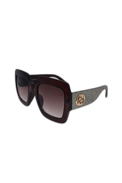 TomyHelf Brown Glass Square Frame Women Sunglasses Ae1795c18b3314x9