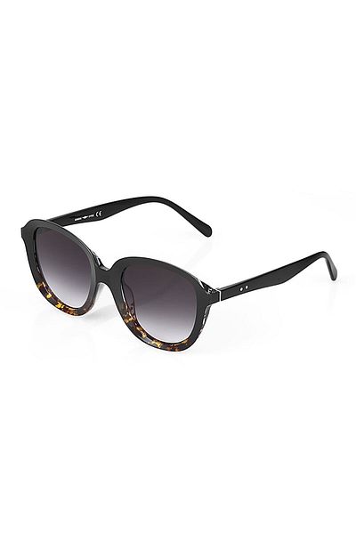TomyHelf Black Gradient Glass Black Leopard Bone Frame Women Sunglasses