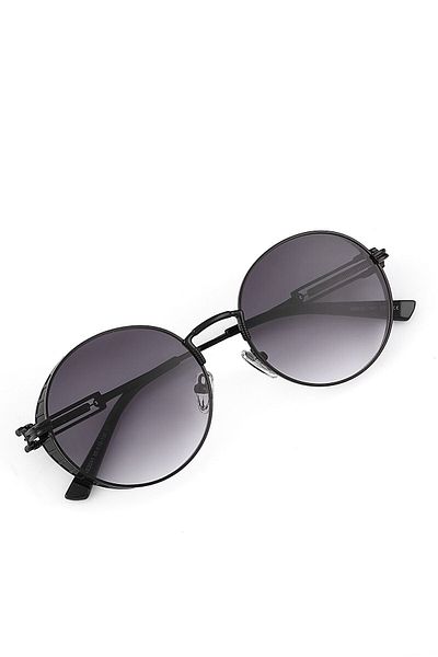 TomyHelf Unisex Black Matte Glass Black Metal Frame Sunglasses