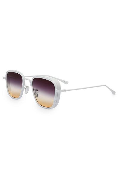 TomyHelf Women's White Metal Frame Sunglasses - Gradient Glasses