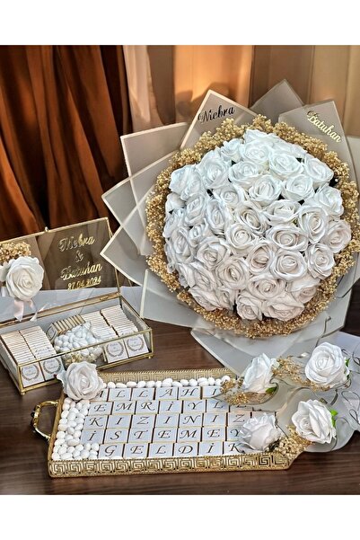 Cyz Home Max Gold Söz Nişan 60 Ve 36 Adet Kız Isteme Çikolatası Ve Isteme Çiç...