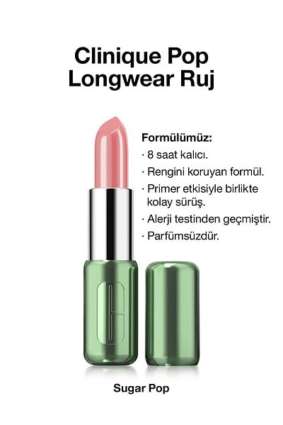 Clinique Sugar Pop 3.9g - ملابس طويلة لامعة ™   أحمر شفاه يدوم طوال اليوم