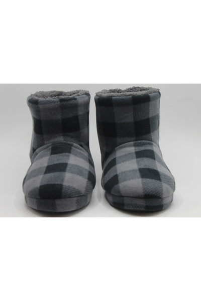 fluffy Ανδρικές μπότες για παπούτσια για το σπίτι με φλις καρό στάμπα, βελούδινο εσωτερικό, χοντρή και αντιολισθητική σόλα