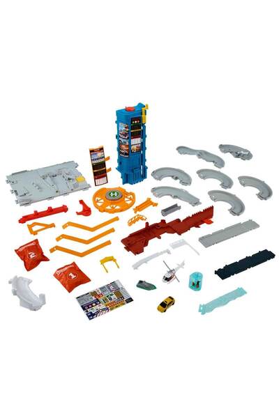 Matchbox Aksiyon Sürücüleri Şehir Maceraları Oyun Seti 1:64 ölçekli taksi tekne ve helikopter HXL47