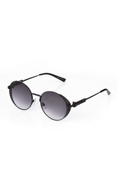TomyHelf Unisex Black Matte Glass Black Metal Frame Sunglasses