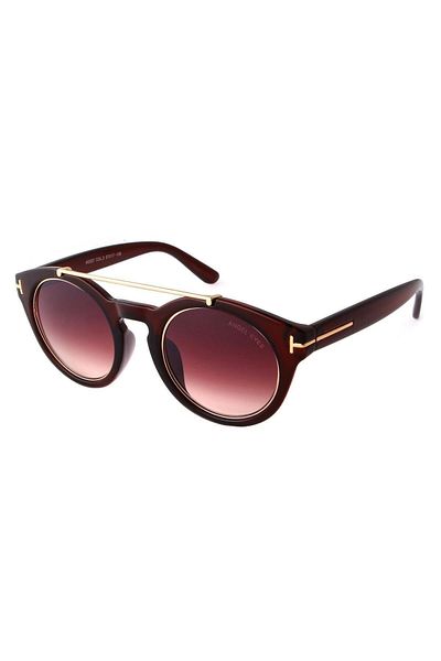TomyHelf Oval Design Brown Sunglasses - Frame Brown Glass