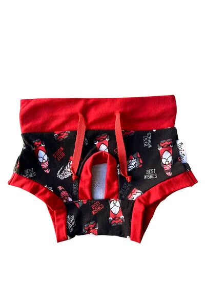 DOGİ&DOG ملابس الحيض للكلاب من Little Breed Red Santa (0.5-10 كجم)