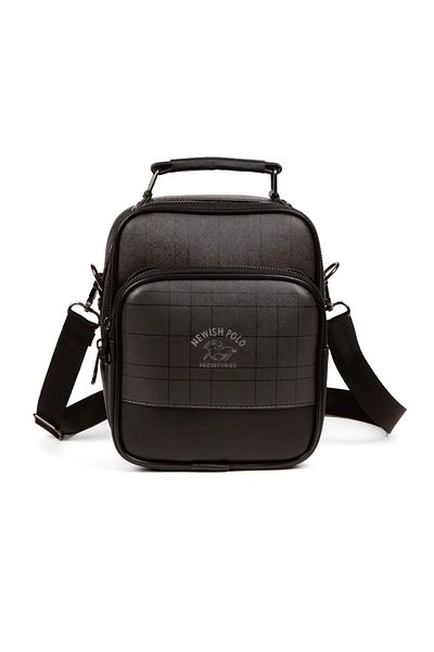 Newish Men's Leather Adjustable Cross Shoulder Strap Casual Shoulder and Hand Bag (19X22Cm)