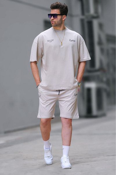 Madmext Stone Color Men's Shorts Set 5937