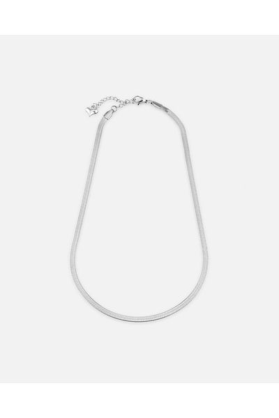 LONDONACS Silver Color Steel Italian Crushed Zicir Necklace