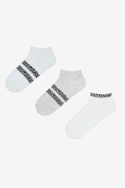 Penti Leopard Line Schwarz Grau Weiß 3-teilige Booties-Socken