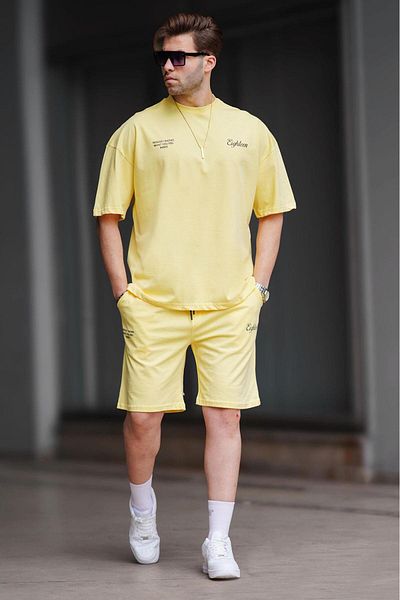 Madmext Yellow Men's Shorts Set 5937
