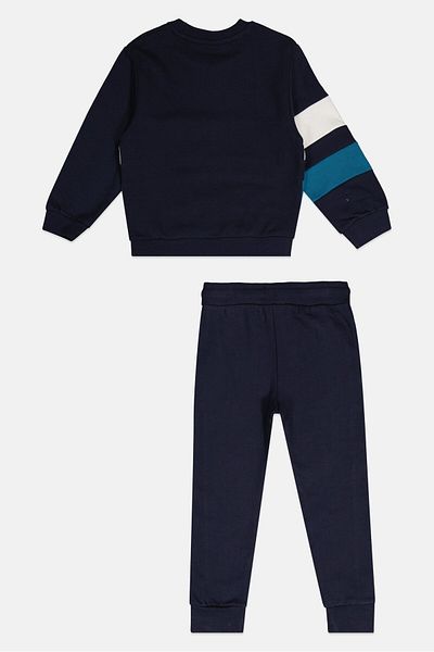 Nautica Toddlers Boy 2 Pieces Brand Logo Jogger Set, Navy Blue