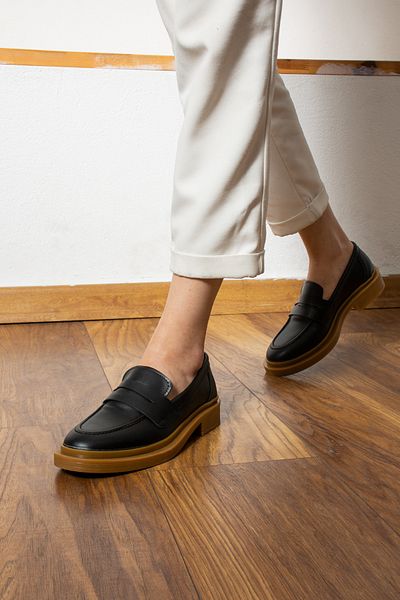 SHOESTEP Дамски ежедневни мокасини LISA, черни, велурени