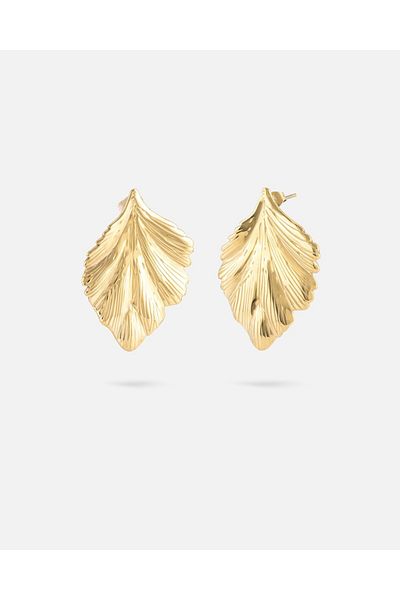 LONDONACS Steel Leaf Figured Earrings