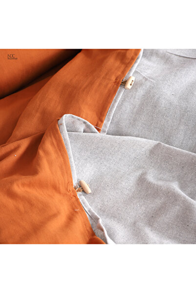 NDC HOME Cinnamon Grey Linen Double Sided Single Duvet Cover Set [160X220]