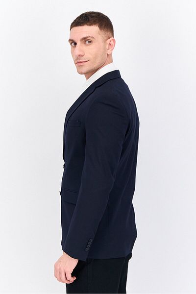 Jules Men Regular Fit Solid Formal Blazer, Deep Navy