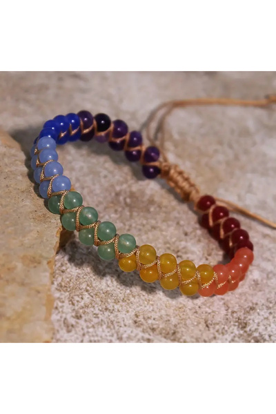 glasses accessory Doğal taş 7 çakra el yapımı bileklik ayak bileklik %100 el yapımı