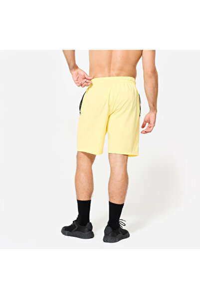 Decathlon Spor Şortu - Fermuarlı Cepli - Pastel Sarı