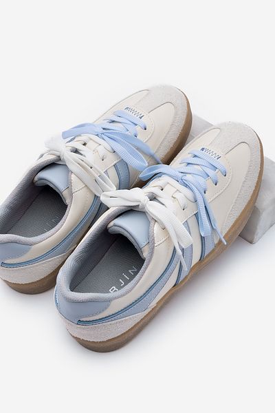 Marjin Forden Blue Retro Damen-Sneaker – Sportschuhe mit doppelter Schnürung