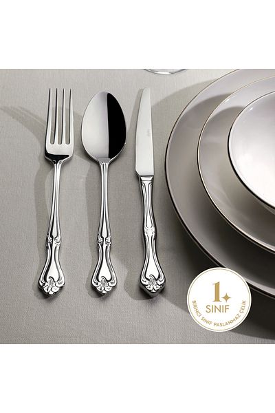 Nehir Cutlery set. (Spoons - forks - knives). Consists of 89 pieces. With luxury wooden box.