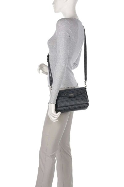 Guess Geantă de umăr Antracit Brenton Eco pentru femei Geantă de umăr Antracit pentru femei HWEBG839019-CLO