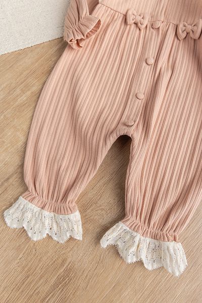Babymod 100% Cotton Combed Baby Girl Jumpsuit with Laced Bow