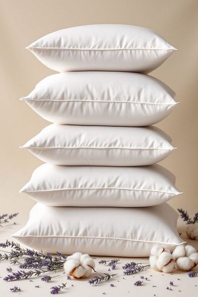 Viselia Pillow Bead Fiber Antibacterial Filling Soft Sleeping Pillow Cotton Stitched Case 1000 Gr 5 Pieces