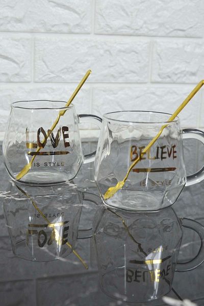 SepetçiBaba Believe - Glass Mug Set for 2 People