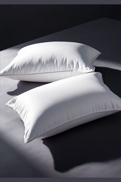 Viselia Pillow Bead Fiber 2 Pieces Antibacterial Filling Extra Soft Sleeping Pillow Cotton Case 700 Gr