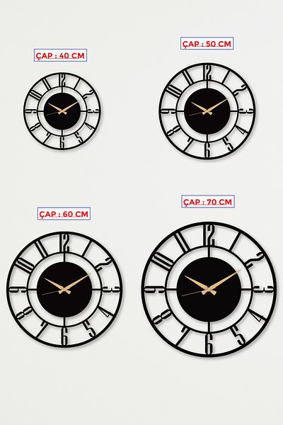 Formeya Wanduhr mit Schreibmaschinennummer aus Metall in Schwarz – Uhr für Zuhause/Büro – Geschenkuhr – 50 x 50 cm