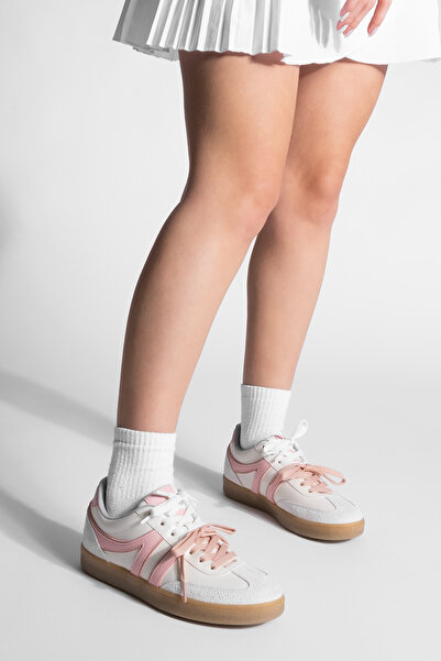 Marjin Forden Pink Retro Women's Sneakers - Double Lace-Up Sneakers