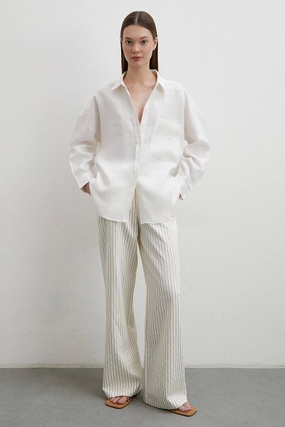 Never more Ecru Linen Shirt - Robe and Pocket