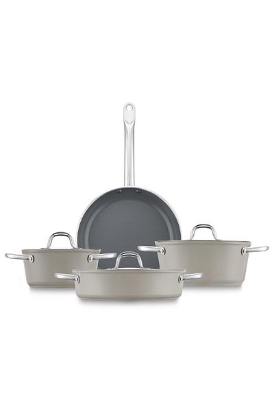 Jumbo Beige Swiss Crystal 7-Piece Cookware Set