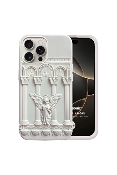 Microsonic Apple iPhone 15 Pro Kılıf Praying Angel Bej