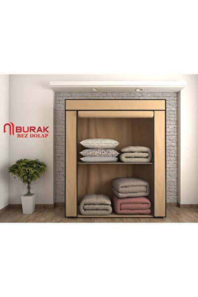 BurakBezDolap Çelik Profilli Kumaş Raflı Yorgan Hurcu Bez Dolap Yüklük Gardırop