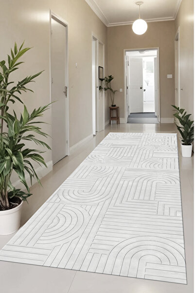 LTS HOME Dijital Kaymaz Yıkanabilir Modern Renkli Mutfak Halısı Salon Halısı ...