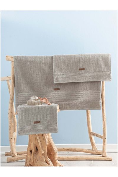Cotton Box Σετ πετσετών Wellness - 3 τεμαχίων, 100% βαμβάκι, μπεζ άμμο