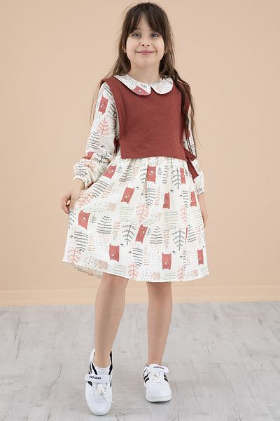 Cansın Mini Rochie cu mânecă lungă pentru fete cu model 20217